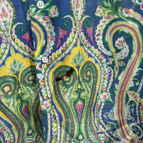 Polo by Ralph Lauren Vintage Caldwell 100% Silk Paisley Button Down Size XL - Picture 3 of 5